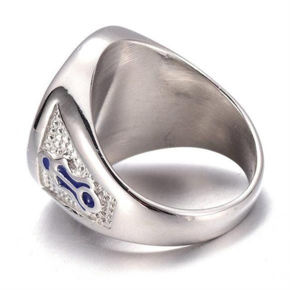 Men's Masonic Spinner Ring – 10mm Stainless Steel, Silver/Gold Plated, Hypoallergenic, Gift Box - View #5